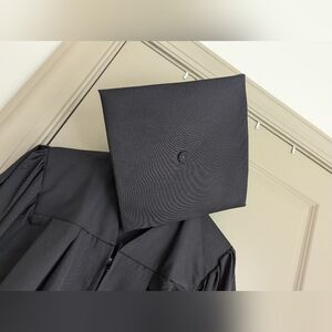 Graduation Cap & Gown (Master's Degree gown), Height 5'3" - 5'5" - Black